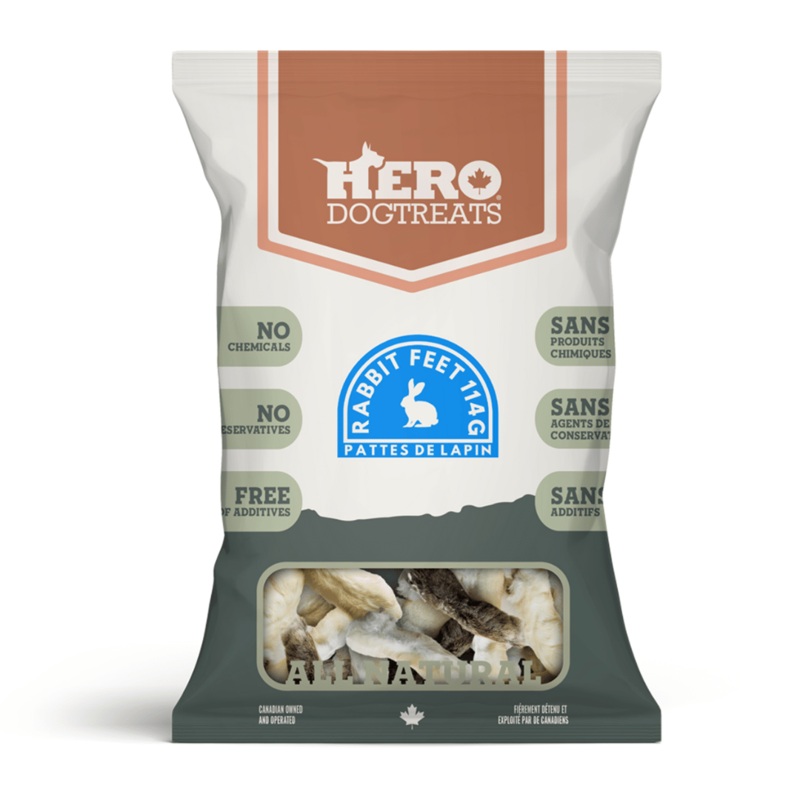 Pattes de lapin - gteries pour chiens 114g