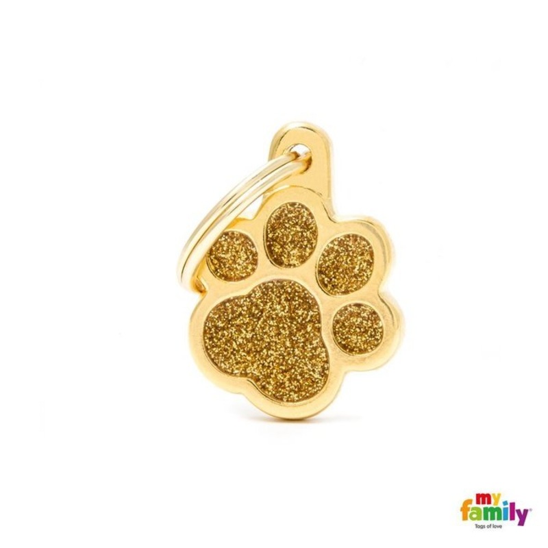 Mdaille pour chiens - Shine Petite Patte Glitter gold