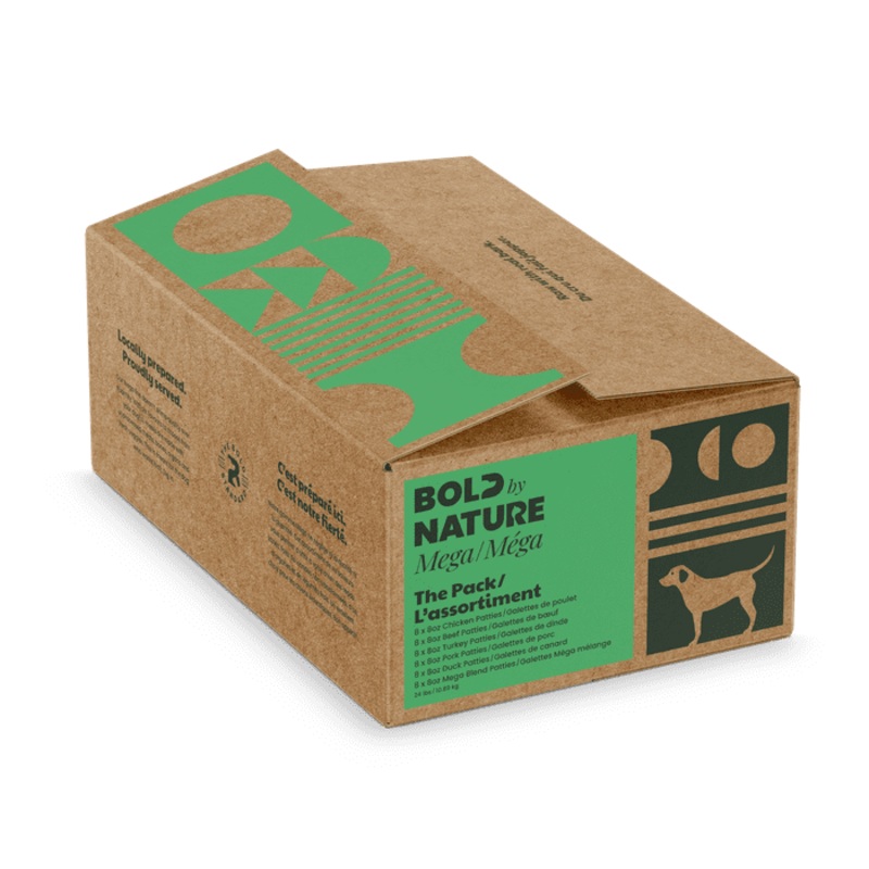 Bold By Nature Nourriture cru congel pour chiens Bote Mga varit