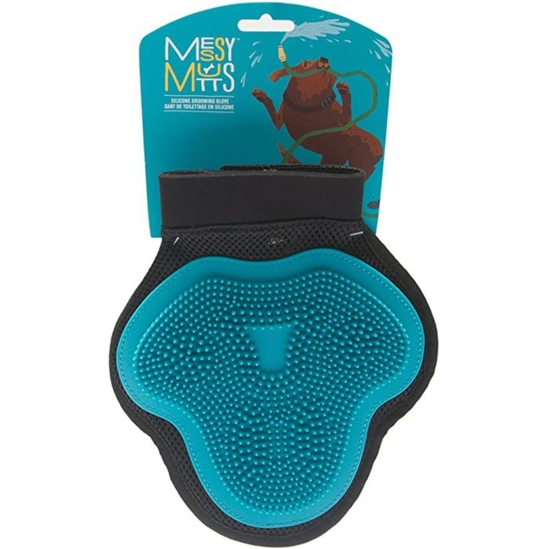 Gant de toilettage rversible en silicone pour animaux de compagnie pour massage doux, bain et ramasse poils