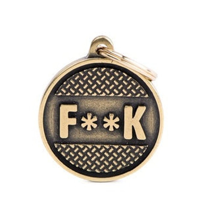 Mdaille pour chiens - Cercle Grand F**K en laiton
