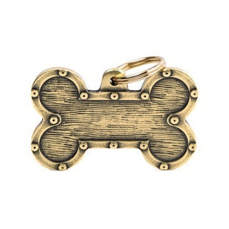 Mdaille pour chiens - Os XL Futuriste Brass