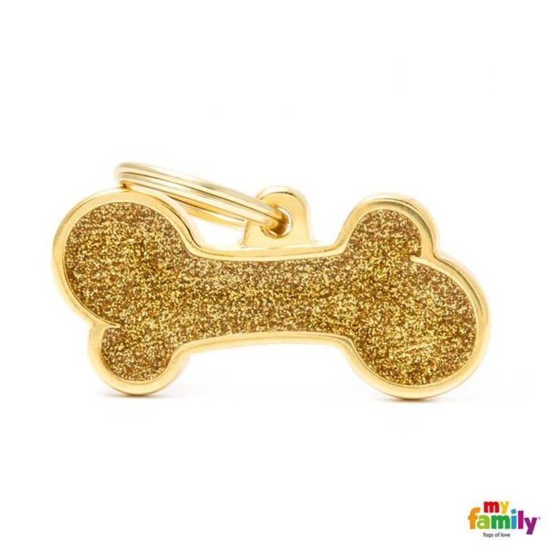Mdaille pour chiens - Shine OS Large glitter GOLD