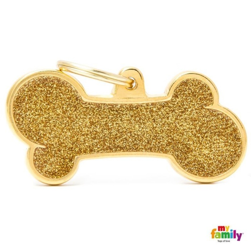 Mdaille pour chiens - Shine OS XL glitter GOLD