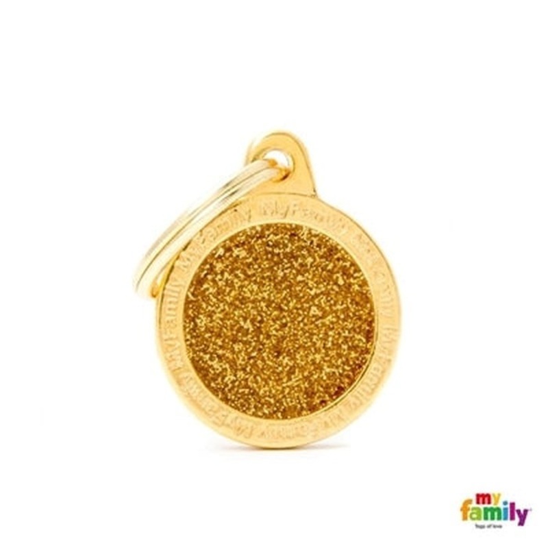 Mdaille pour chiens - Shine Petit Rond Glitter Gold