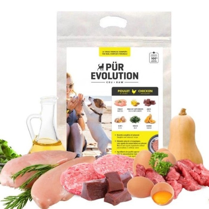 PR Evolution chien adulte - POULET et COURGE - Cru congel en magasin seulement