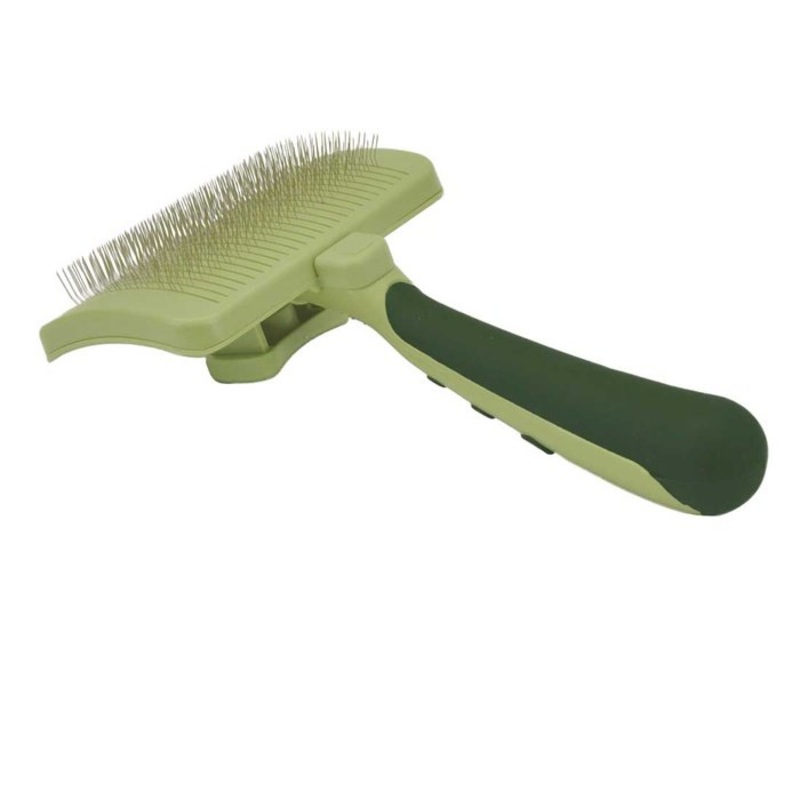 Brosse auto-nettoyante avec dents souples en inox