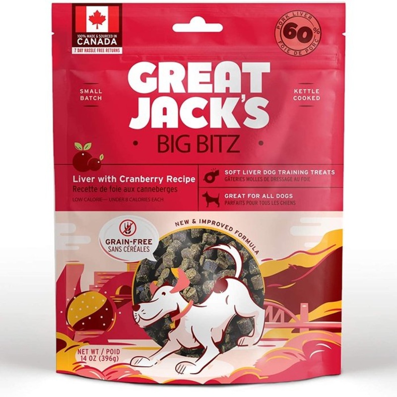 Gteries au foie et canneberge Big Bitz Great Jack's 14oz