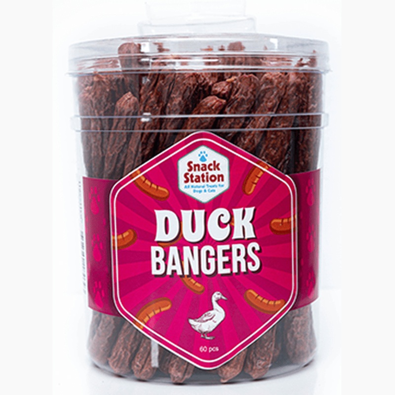 Gteries pour chiens saucisse de canard bangers en vrac