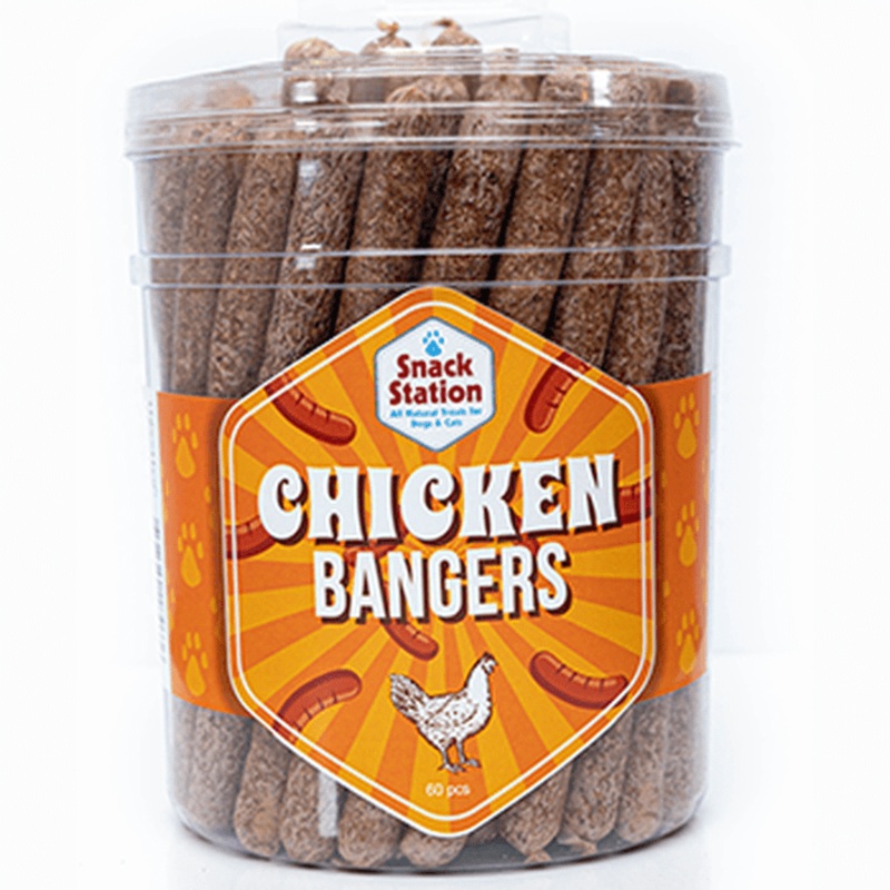 Gteries pour chiens saucisse de poulet bangers en vrac