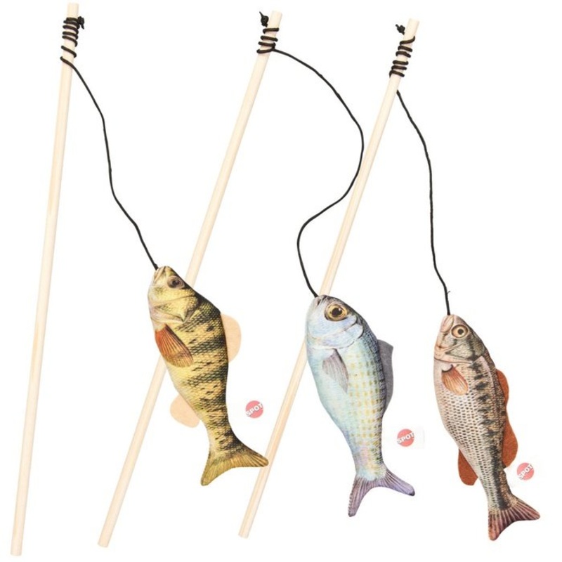 Jouet pour chats poisson raliste canne  pche