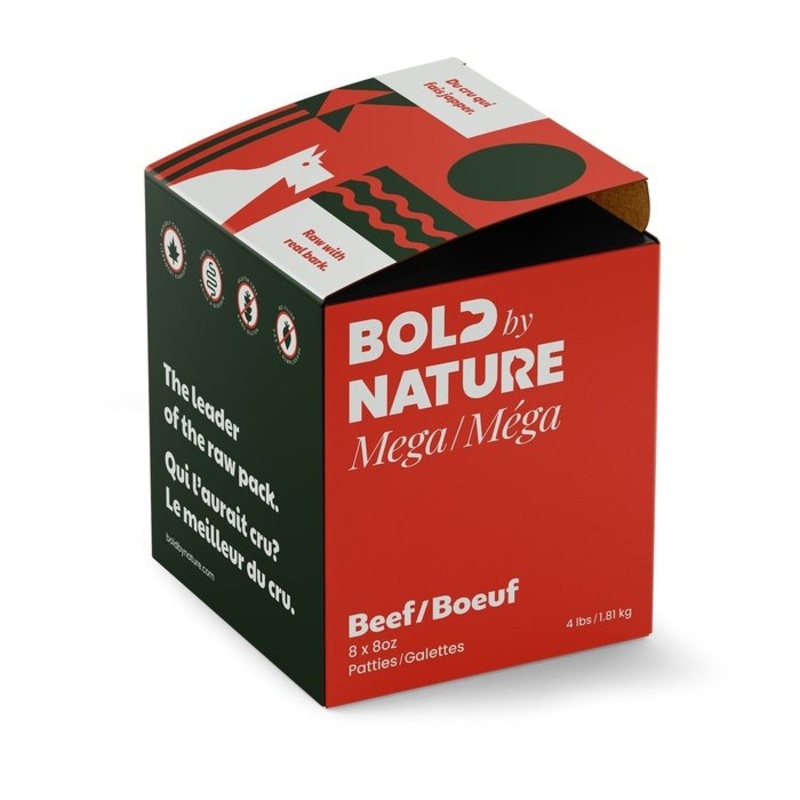 Nourriture cru congel pour chiens Bold Mega Boeuf