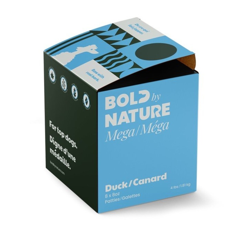 Nourriture cru congel pour chiens Bold Mega Canard