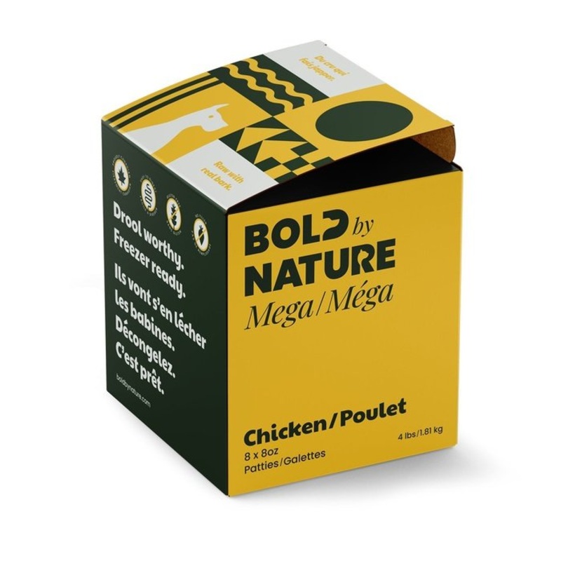 Nourriture cru congel pour chiens Bold Mega Poulet