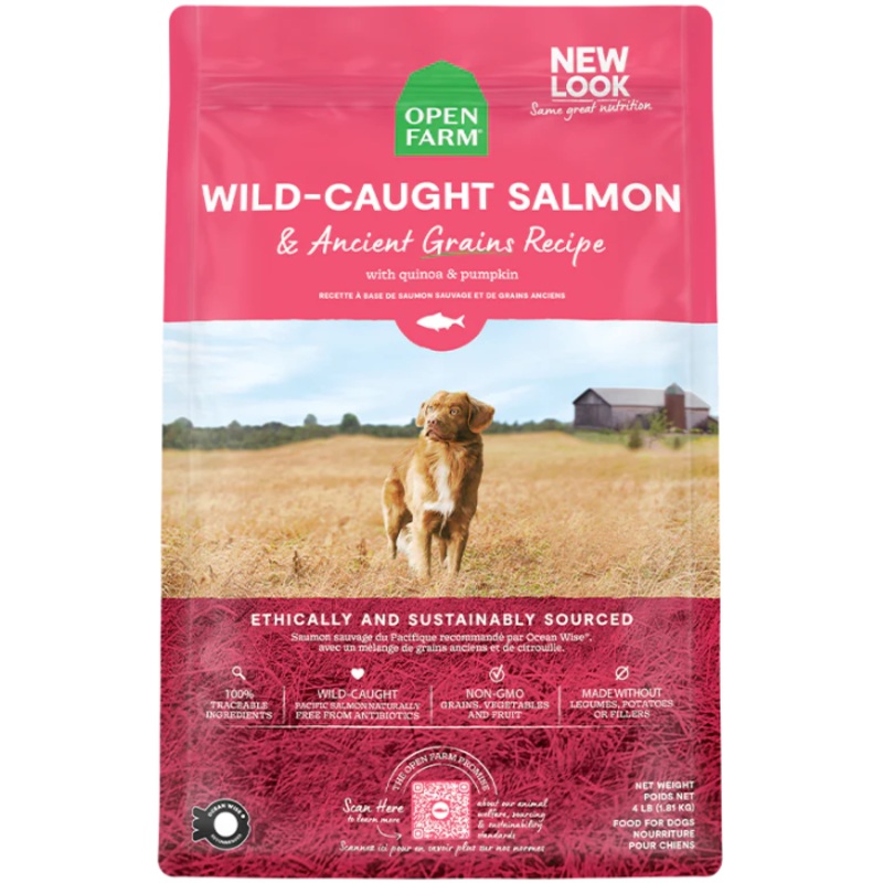 Nourriture pour chien Open Farm Saumon Sauvage avec grains anciens