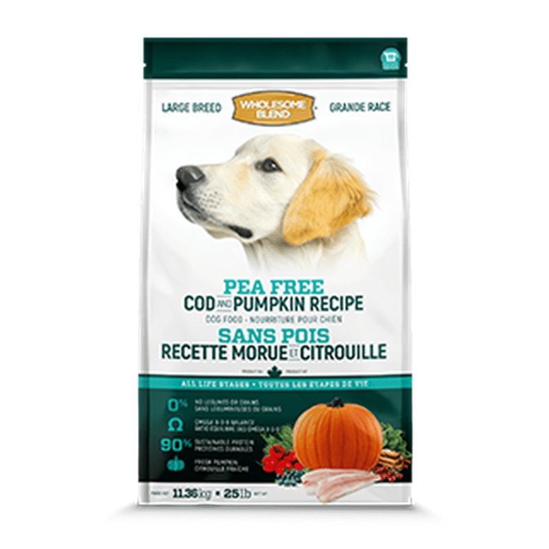 Nourriture pour chien Wholesome Blend Sans Pois Morue & Citrouille Grande Race