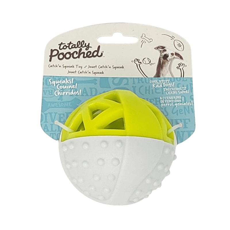 Balle Catch n' Squeak Totally Pooched, Caoutchouc 3.5''