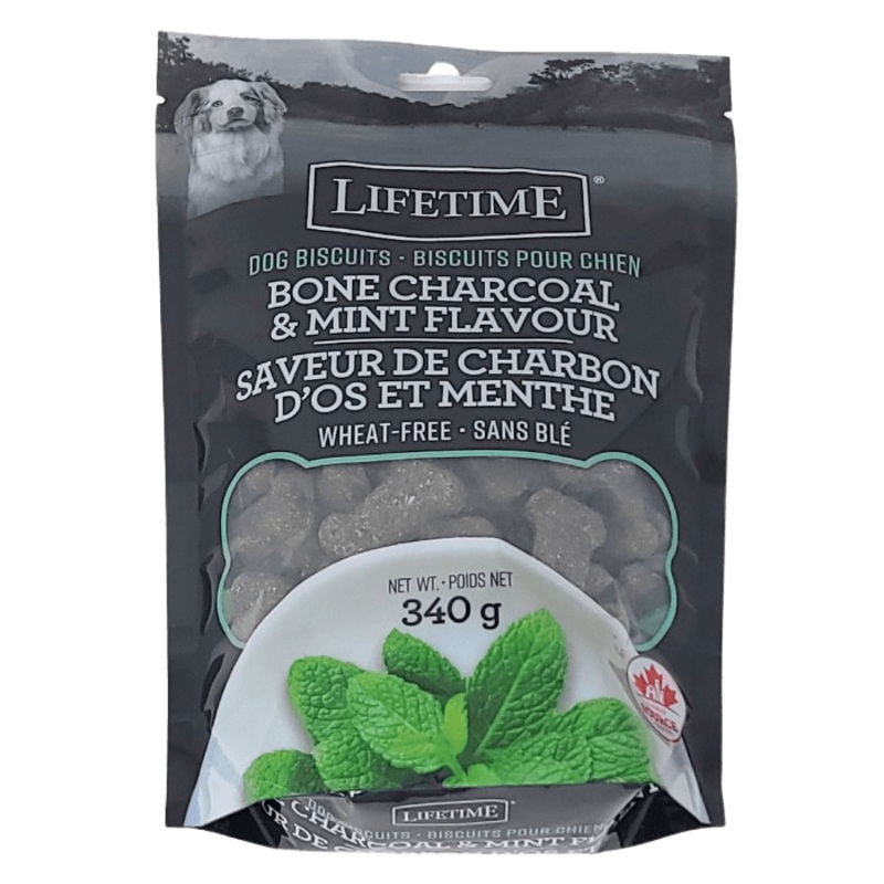 Biscuits pour  saveur de charbon, os et de menthe 340g