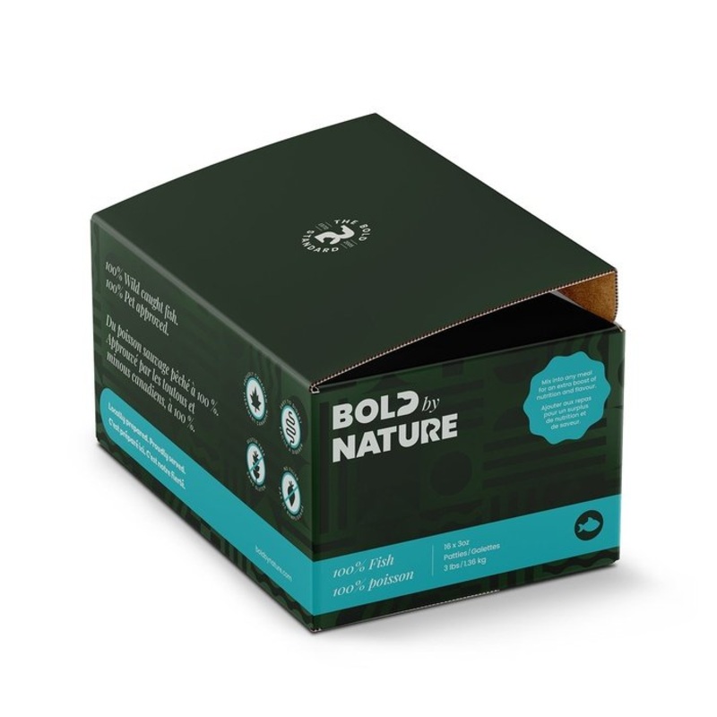 Bold By Nature Nourriture cru congel pour chiens  -Toppers au poisson