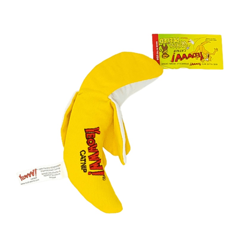 Jouet pour chats banane pluch avec herbe  chat