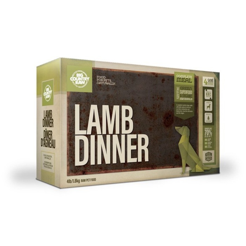 Nourriture crue Dner agneau Big Country Raw 4 lb