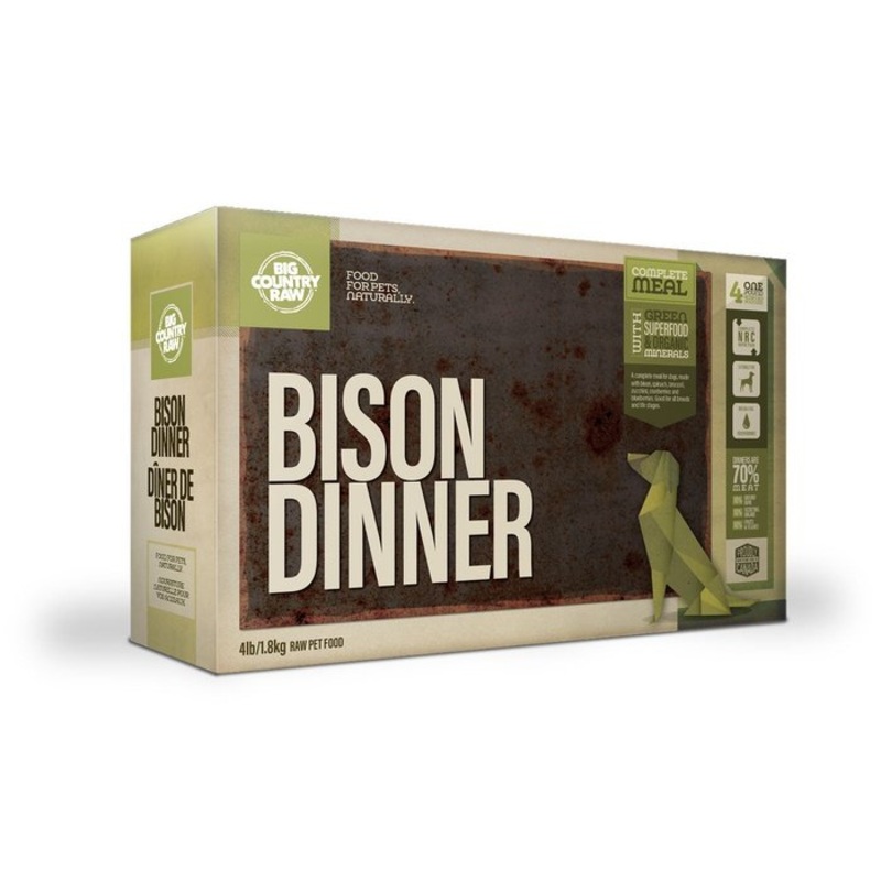 Nourriture crue Dner au Bison Big Country Raw 4 lb