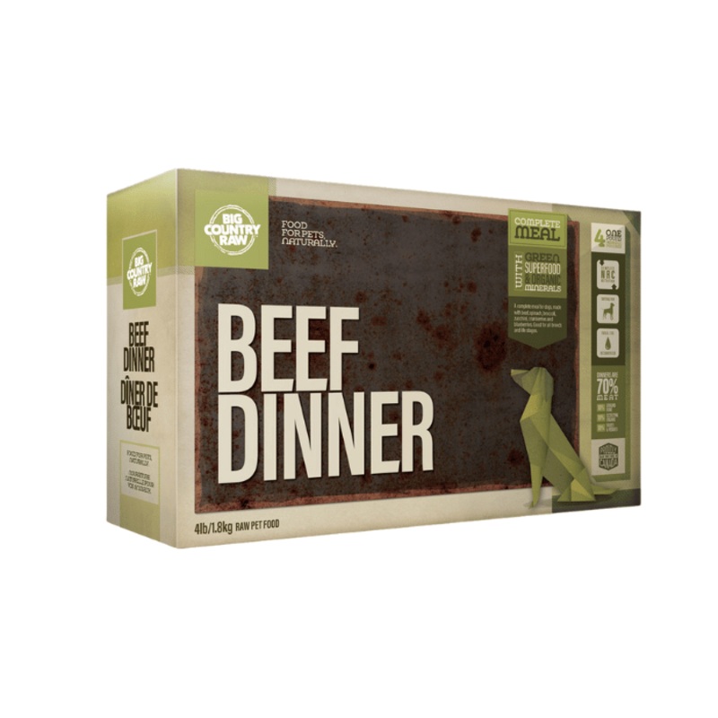 Nourriture crue Dner au boeuf Big Country Raw 4 lb