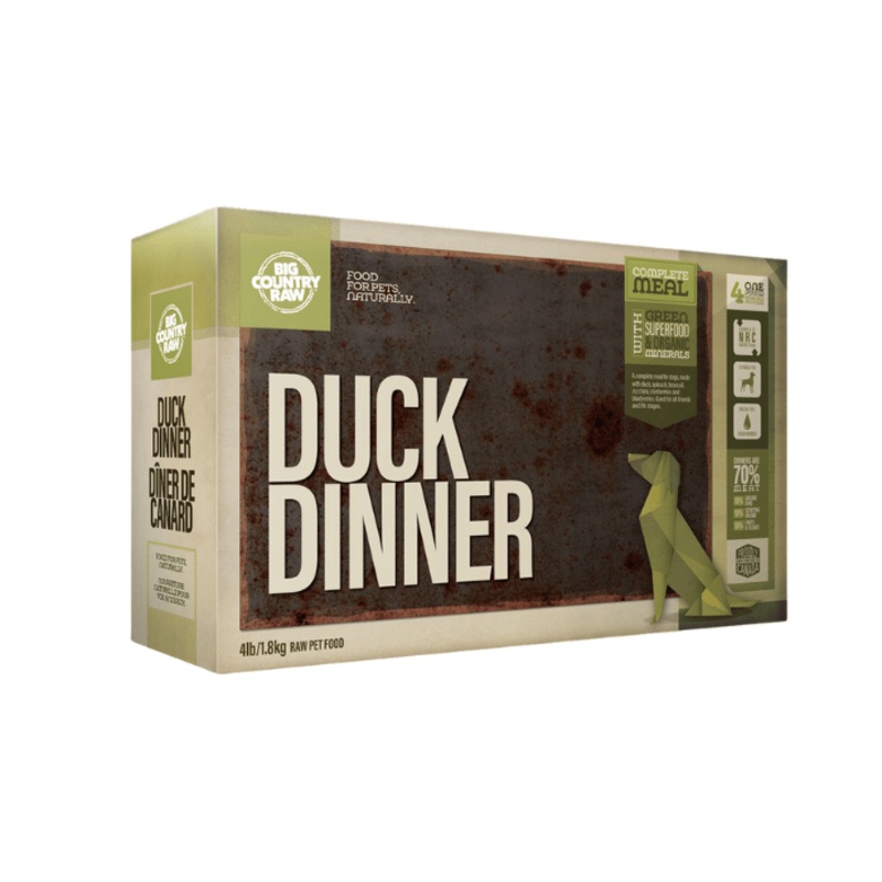 Nourriture crue Dner au canard Big Country Raw 4 lb