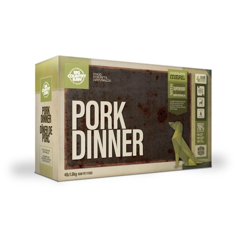 Nourriture crue Dner au porc Big Country Raw 4 lb