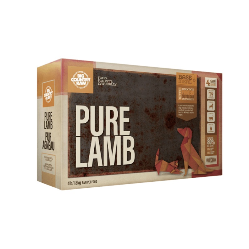 Nourriture crue PUR agneau Big Country Raw 4 lb