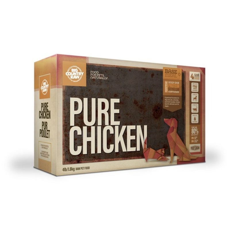 Nourriture crue PUR poulet Big Country Raw 4 lb