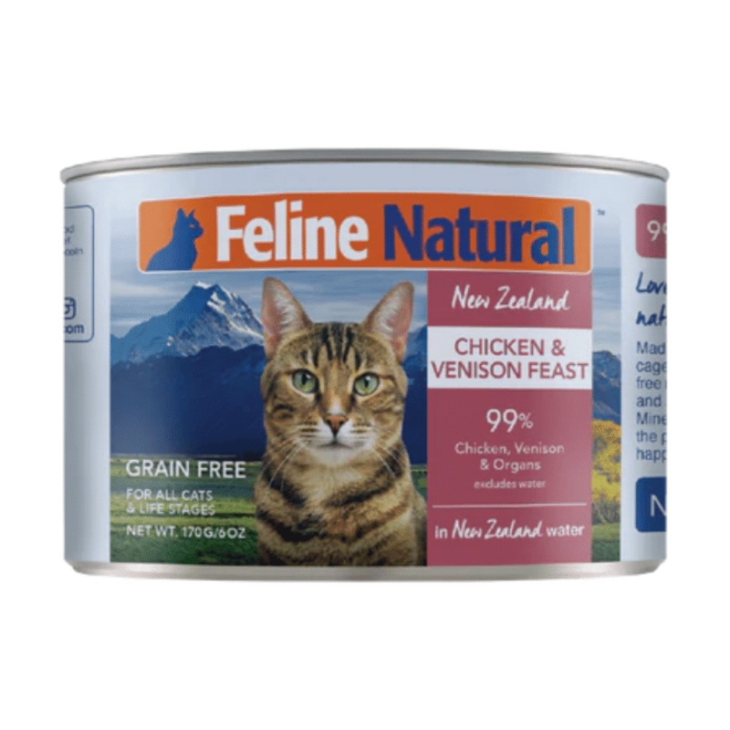 Nourriture humide pour chat Feline Natural Poulet et Venaison 12x6oz