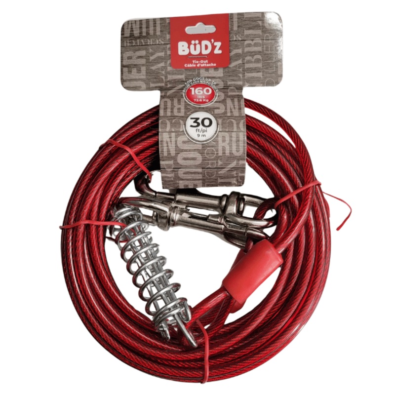 Bud'z Cable D'attache 30' Avec Ressort - jusqua 160 Lbs