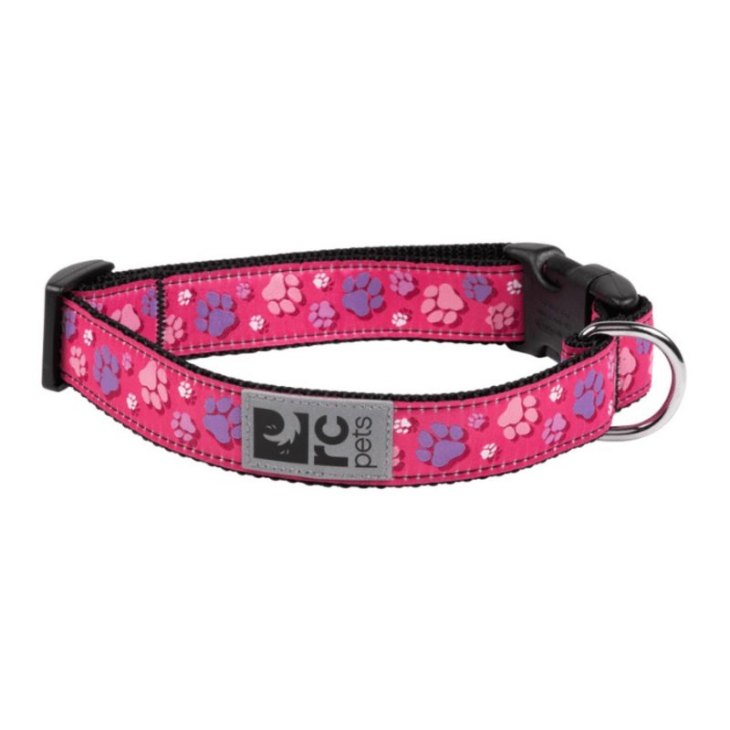 Collier  clip pour chien RcPets Pattes roses