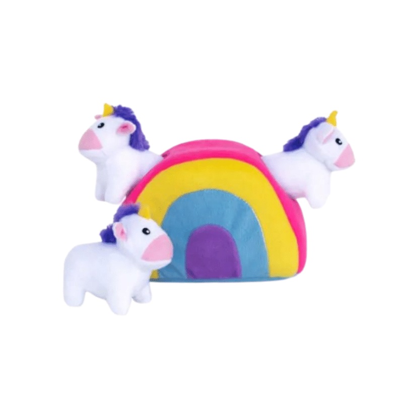 Jouet interactif pour chiens - Licorne et arc-en-ciel