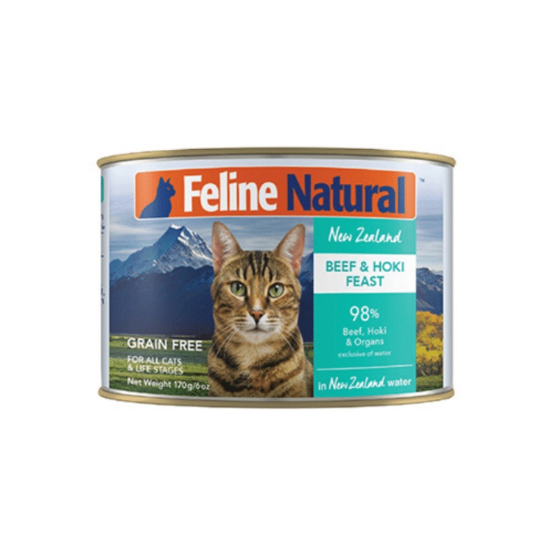 Nourriture humide pour chat Feline Natural Festin Boeuf & Hoki 12x6oz