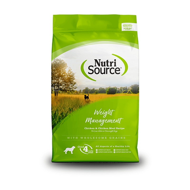 NutriSource Croquettes pour chiens  Recette au poulet et farine de poulet pour le contrle du poids 26 lb