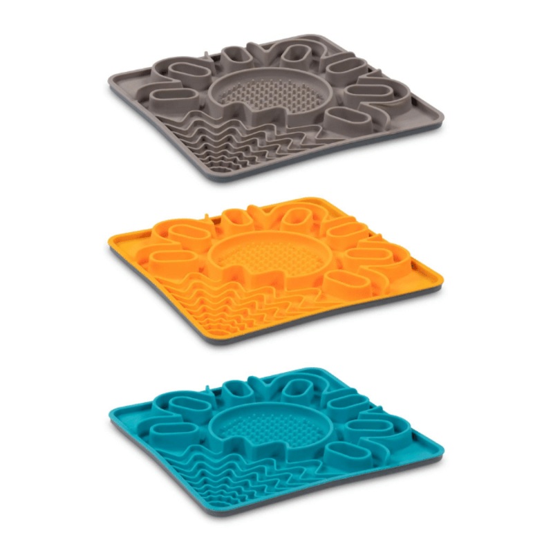 Tapis de bol  lcher pour chien en silicone multi-surface 9.5" x 9.5"
