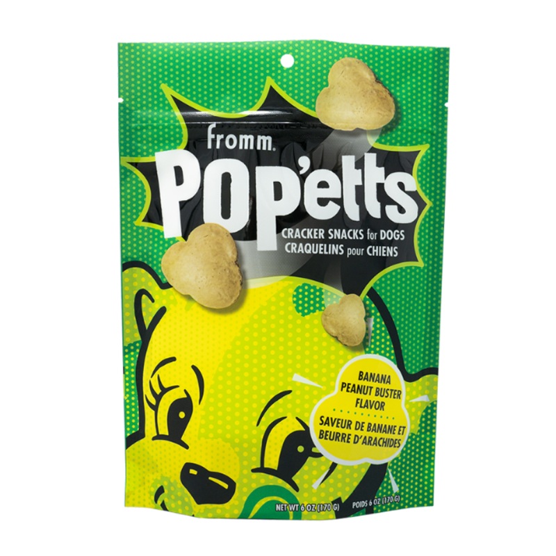 Craquelins pour chiens - Pop'etts saveur de banane et beurre d'arachides 6oz