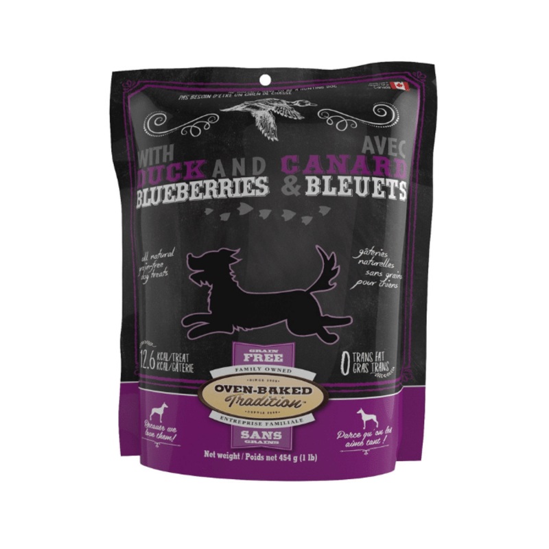 Gteries Pour Chien, Sans Grains, Biscuits Canard Et Bleuets 454gr