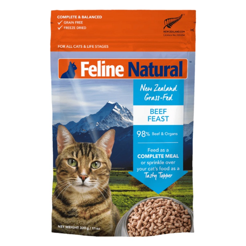 Feline Natural nourriture pour chat au boeuf lyophilise 320g