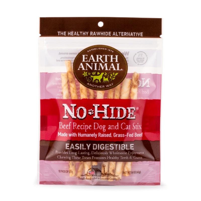 Gteries  mcher pour chats et chiens No-Hide Stix au boeuf - paquet de 10