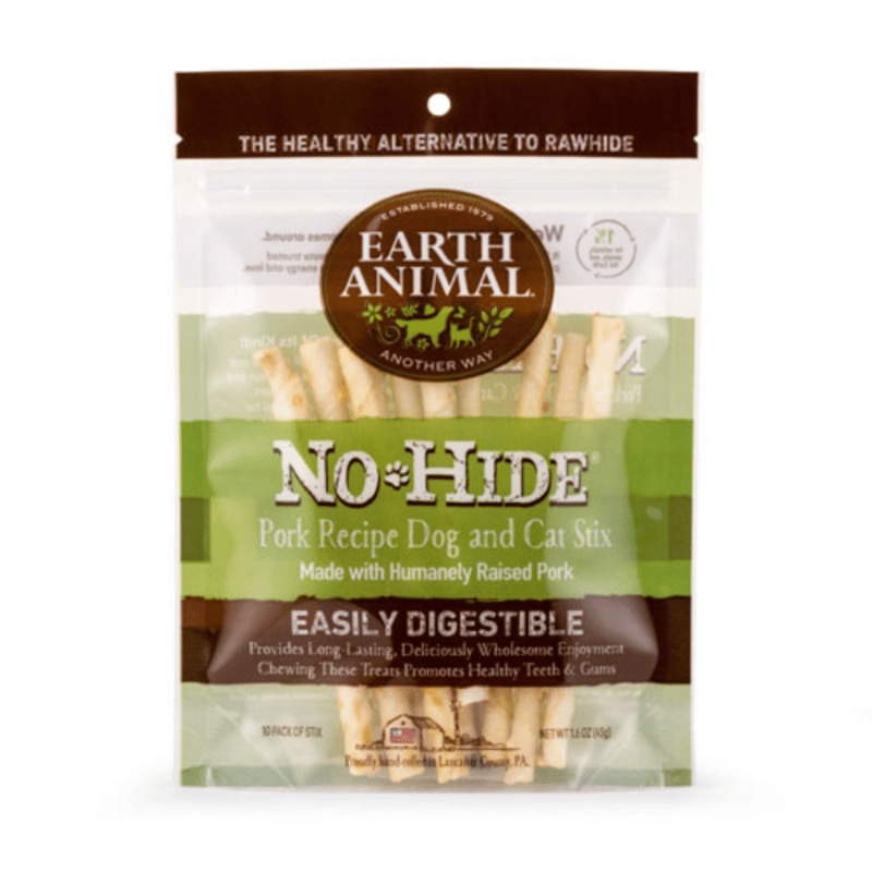 Gteries  mcher pour chats et chiens No-Hide Stix au porc - paquet de 10