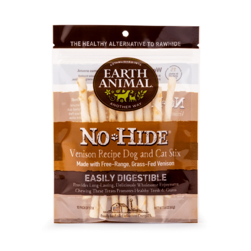 Gteries  mcher pour chats et chiens No-Hide Stix au venaison - paquet de 10