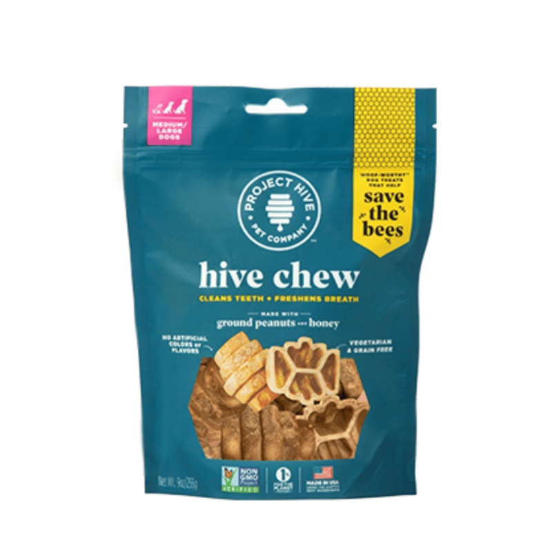 Gteries  mcher pour moyen et grand chiens - arachide et miel Hive 9oz