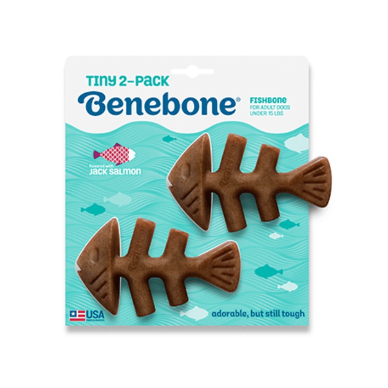 Jouet  gruger Benebone pour petits chiens - sauveur de saumon Paq de 2