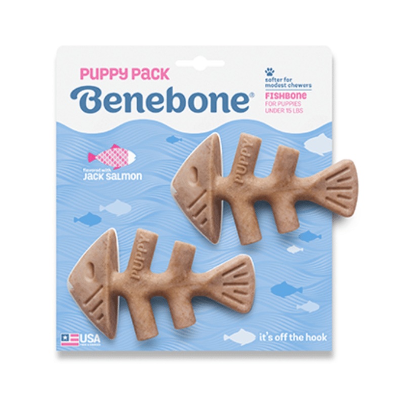 Jouet  gruger Benebone Puppy sauveur de saumon Paq de 2