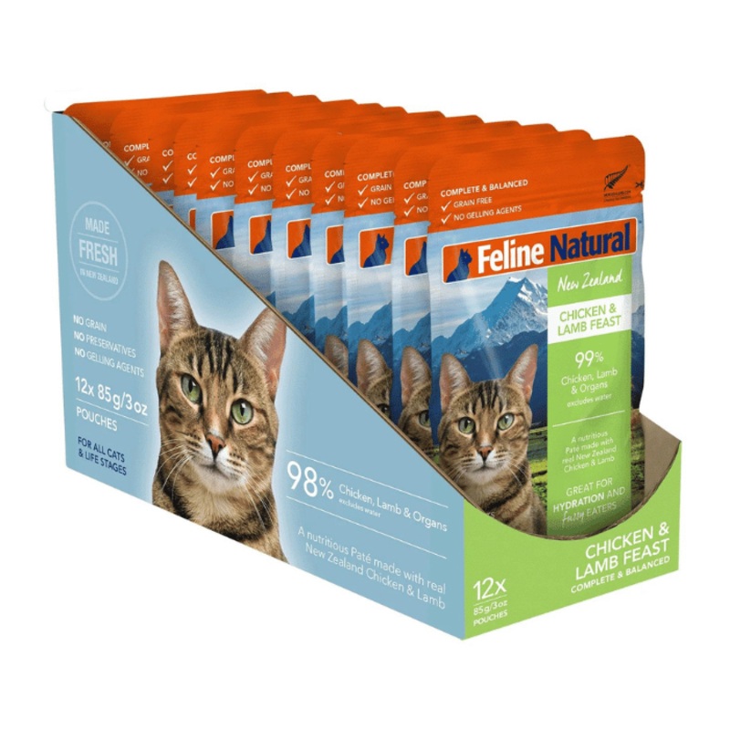 Nourriture humide pour chat Feline Natural agneau et poulet 12x 3oz