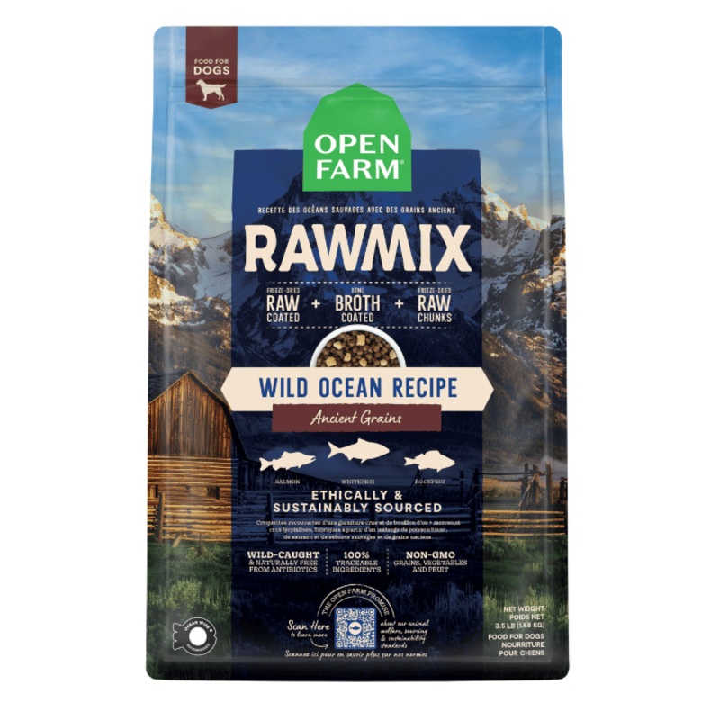 Nourriture pour chien Open Farm RawMix Recette des ocans sauvages avec grains anciens