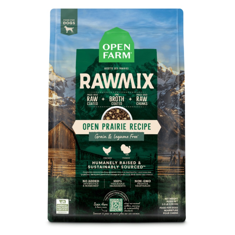Nourriture pour chien Open Farm RawMix Recette des prairies sans grains